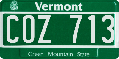 VT license plate COZ713
