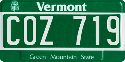 VT license plate COZ719