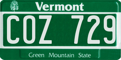 VT license plate COZ729