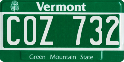 VT license plate COZ732