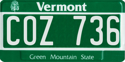 VT license plate COZ736