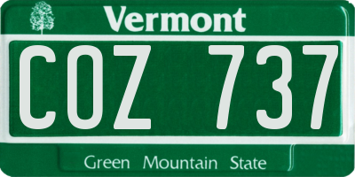 VT license plate COZ737