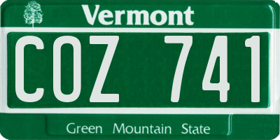 VT license plate COZ741