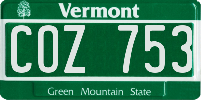 VT license plate COZ753