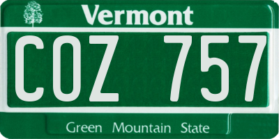 VT license plate COZ757