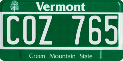 VT license plate COZ765