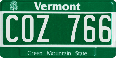 VT license plate COZ766