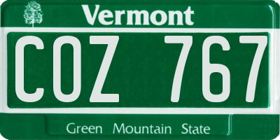 VT license plate COZ767