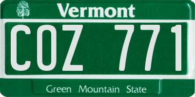 VT license plate COZ771
