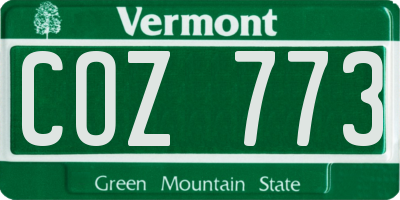 VT license plate COZ773