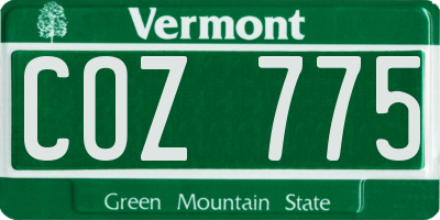 VT license plate COZ775