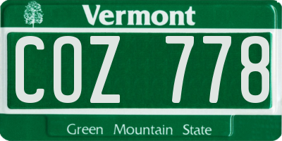 VT license plate COZ778