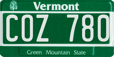 VT license plate COZ780