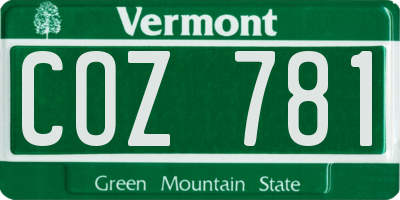 VT license plate COZ781