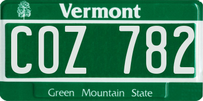 VT license plate COZ782
