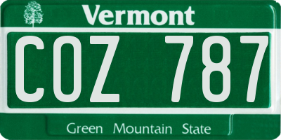 VT license plate COZ787