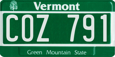 VT license plate COZ791