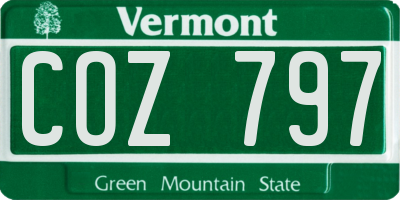 VT license plate COZ797