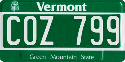 VT license plate COZ799