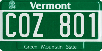 VT license plate COZ801