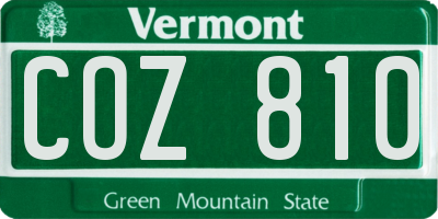 VT license plate COZ810