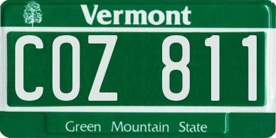VT license plate COZ811