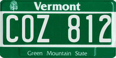 VT license plate COZ812