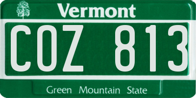 VT license plate COZ813