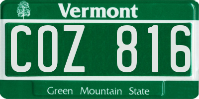 VT license plate COZ816