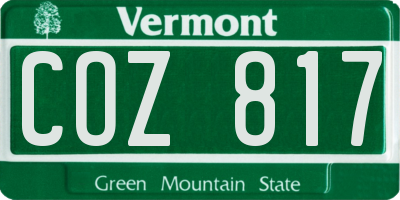 VT license plate COZ817