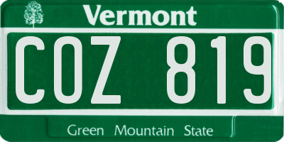 VT license plate COZ819