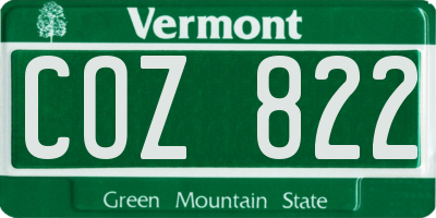 VT license plate COZ822