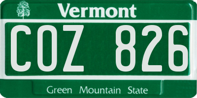 VT license plate COZ826