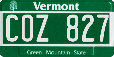 VT license plate COZ827