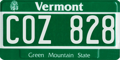 VT license plate COZ828