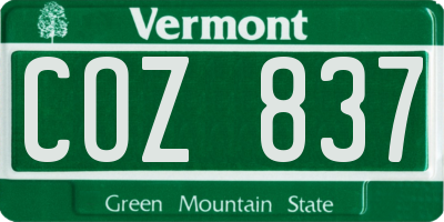 VT license plate COZ837