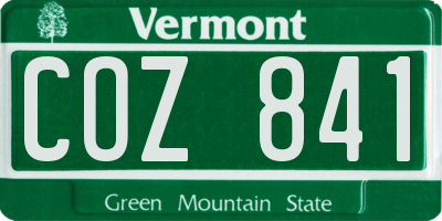 VT license plate COZ841