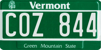 VT license plate COZ844