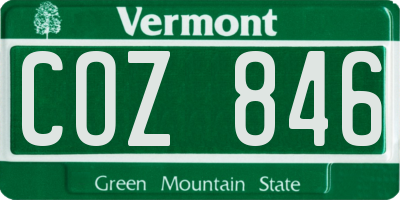 VT license plate COZ846