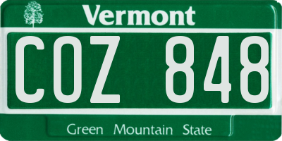 VT license plate COZ848