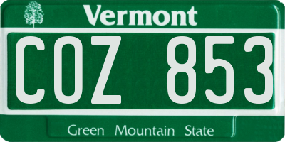VT license plate COZ853