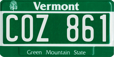 VT license plate COZ861