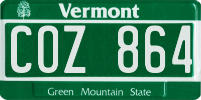 VT license plate COZ864