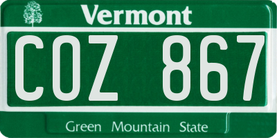 VT license plate COZ867