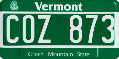 VT license plate COZ873