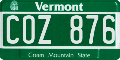 VT license plate COZ876