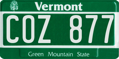 VT license plate COZ877