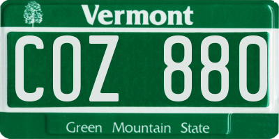 VT license plate COZ880