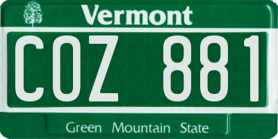 VT license plate COZ881