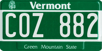VT license plate COZ882
